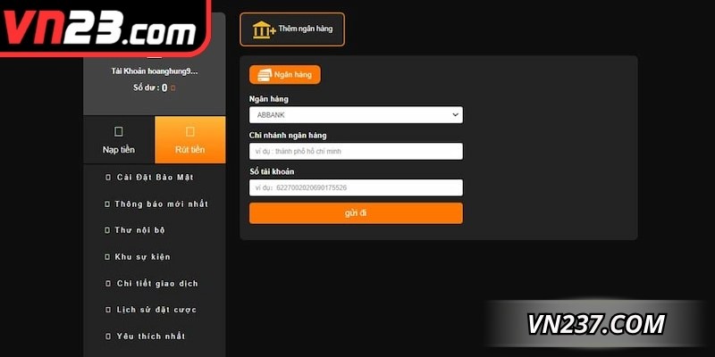 Quy trình thực hiện từng bước rút tiền VN23 an toàn, nhanh chóng